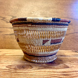 Yurok twined trinket basket. Obsidian blade design circa 1920 - 40s (SSB24)