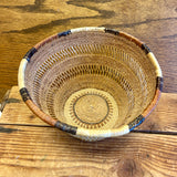 Yurok twined trinket basket. Obsidian blade design circa 1920 - 40s (SSB24)