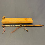 Vintage Lakota Sioux Wooden Pipe with Porcupine Quill Wrap and Carved Pipestone Bowl   (GM345)
