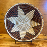 Vintage Tohono O'odham (Papago) Coiled Basket with Star Pattern, authentic Native American (SSB25)