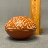 Carol Vigil, Jemez Pueblo Hand-polished and Etched Pot with Step Design   (SSC105)