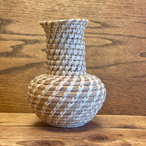 Vintage Tohono O'odham (Papago) Split Stitch Coiled Basket Vase made with Bear Grass and Split Yucca  (SSB26)