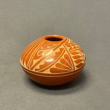 Carol Vigil, Jemez Pueblo Hand-polished and Etched Pot with Step Design   (SSC105)
