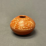 Carol Vigil, Jemez Pueblo Hand-polished and Etched Pot with Step Design   (SSC105)
