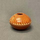 Carol Vigil, Jemez Pueblo Hand-polished and Etched Pot with Step Design   (SSC105)