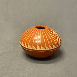 Carol Vigil, Jemez Pueblo Hand-polished and Etched Pot with Step Design   (SSC105)