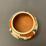 Mary Shije, Zia Pueblo Vintage Wide Mouth Painted Clay Pot with Roadrunner Design  (SSC108)