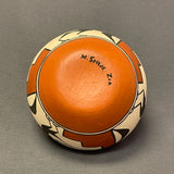 Mary Shije, Zia Pueblo Vintage Wide Mouth Painted Clay Pot with Roadrunner Design  (SSC108)