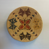 Vintage Navajo Coiled Basket with Butterfly Design  (SSB30)