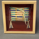Miniature Handmade Crow Beaded Saddle Bag in Shadowbox Frame, ca. 1990s    (SSC75)