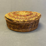 Antique Woodlands Sweetgrass and Pine Needle Basket with Lid, ca. 1923    (VW103)