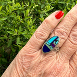 Supersmith Sterling Silver and Multi-Stone Channel Inlay Ring - size 9.5  (3/198)