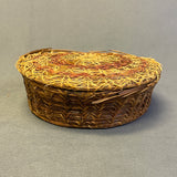 Antique Woodlands Sweetgrass and Pine Needle Basket with Lid, ca. 1923    (VW103)