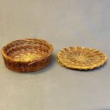 Antique Woodlands Sweetgrass and Pine Needle Basket with Lid, ca. 1923    (VW103)