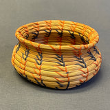 Small Vintage Seminole Basket with Cotton Thread Design, authentic Native American  (VW94)