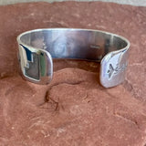 Authentic Sterling Silver Navajo Cuff Bracelet with Native Designs - Bear, sun, clouds & plants (BH41)