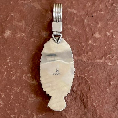 Navajo Cluster Pendant with Turquoise and Red Coral Stones, vintage  (BH47)