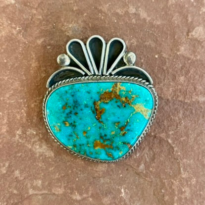 Vintage Navajo Turquoise and Sterling Silver Pin/Pendant   (BH63)
