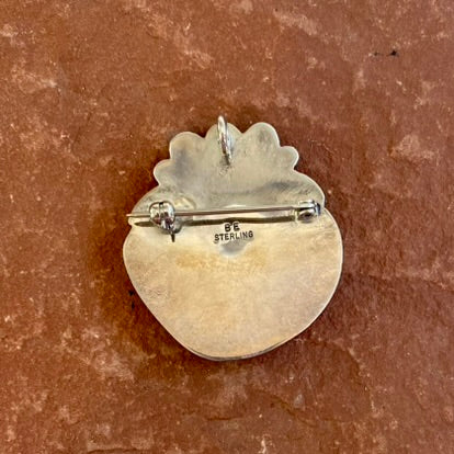 Vintage Navajo Turquoise and Sterling Silver Pin/Pendant   (BH63)