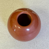 Mae Tapia, Santa Clara Red etched/sgraffito small pot with turtle design by (SSC87)