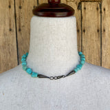 Santo Domingo Turquoise Nugget Necklace and Earrings Set   (BH69)