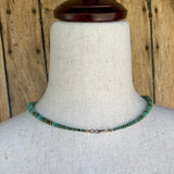 Authentic Santo Domingo Turquoise Necklace with Heishi-Style Green Turquoise Beads (BH68)