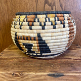 Vintage Hopi Coiled Basket with Kachina Faces and Corn Design  (SSB8)