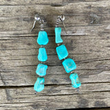 Santo Domingo Turquoise Nugget Necklace and Earrings Set   (BH69)