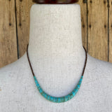 Santo Domingo Turquoise Beaded Necklace with Shell Beads   (BH70)