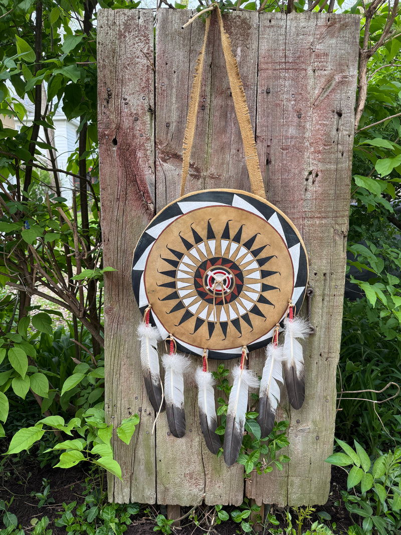 Black War Bonnet Society Shield by Michael Many Horses, Santee Sioux  (WHC15)