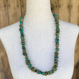 Vintage Green Turquoise Nugget Necklace, Santo Domingo (BH77)