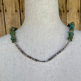 Vintage Green Turquoise Nugget Necklace, Santo Domingo (BH77)