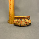 Small Vintage Seminole Basket with Cotton Thread Design, authentic Native American  (VW94)