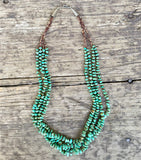 Santo Domingo 4-strand Turquoise Nugget Necklace   (BH80)