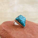 Authentic Navajo Turquoise and Sterling Silver Ring - size 6.5  (NL81)