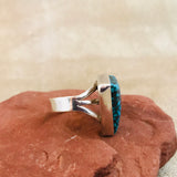 Authentic Navajo Turquoise and Sterling Silver Ring - size 6.5  (NL81)