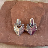 Allison Lee Sterling Silver Post Earrings with Sunburst Drop, Navajo  (BH98)