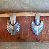 Allison Lee Sterling Silver Post Earrings with Sunburst Drop, Navajo  (BH98)