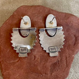 Allison Lee Sterling Silver Post Earrings with Sunburst Drop, Navajo  (BH98)