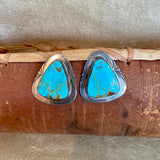 Authentic Navajo Sterling Silver and Turquoise Post Earrings   (BH102)