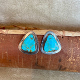 Authentic Navajo Sterling Silver and Turquoise Post Earrings   (BH102)