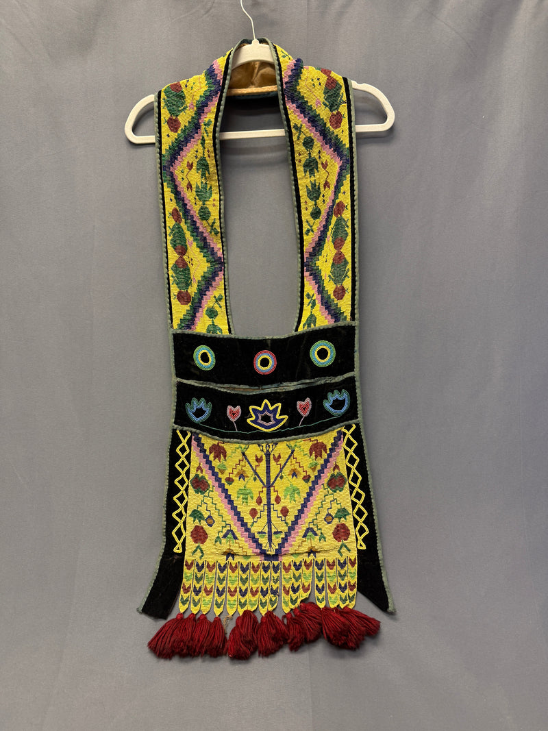 Antique Potawatomi Beaded Bandolier Bag - late 19th century, authentic Native American  (GM232)