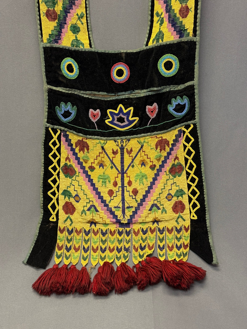 Antique Potawatomi Beaded Bandolier Bag - late 19th century, authentic Native American  (GM232)