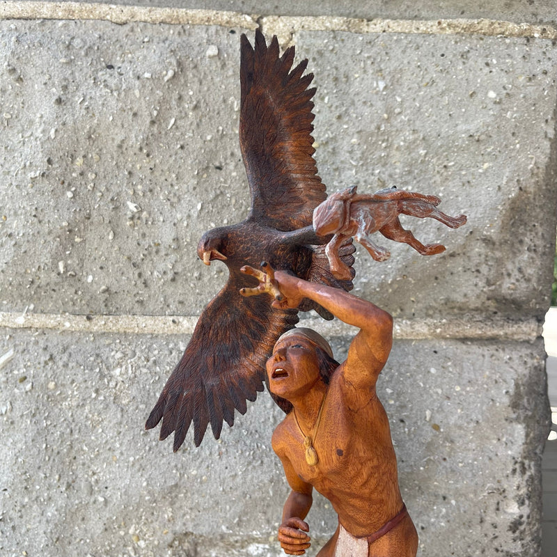 Raymond Chee Carving "Success!" Hopi/Navajo - Fabulous cultural carving by award-winning artist (RS177)