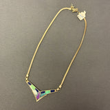 Supersmith Sterling Silver and Multi-Stone Channel Inlay Collar Necklace  (TJ11)