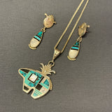 Ray Tracey Signature Piece, Contemporary Navajo Channel Inlay Dangle Earrings, vintage  (WH67)