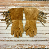 Great Basin - Bannock Nation Gauntlet gloves - Smoked, brain tan moose hide by Charlotte Tendoy - mid 1900s (GM636)