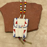 Phyllis Bearskin, Seneca/Cayuga & Chickasaw - Brain tanned leather handmade medicine bag
