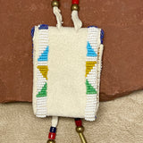Phyllis Bearskin, Seneca/Cayuga & Chickasaw - Brain tanned leather handmade medicine bag