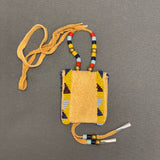 Phyllis Bearskin, Seneca/Cayuga & Chickasaw - Brain tanned leather handmade medicine bag 6/38